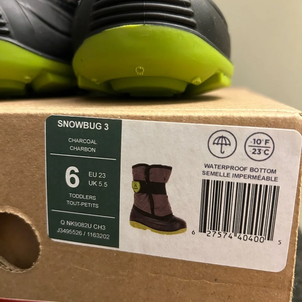 Kamik Snowbug 5 Kids Boots - Black and Green Size 6 Toddler